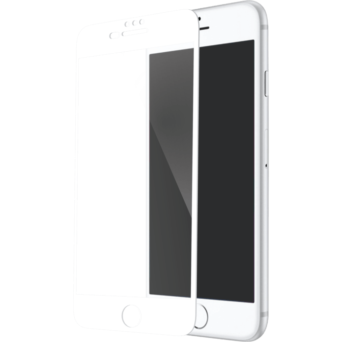 Protection d'écran en verre trempé (100% de surface couverte) pour Apple iPhone 6 Plus/6s Plus/7 Plus/8 Plus, Blanc
