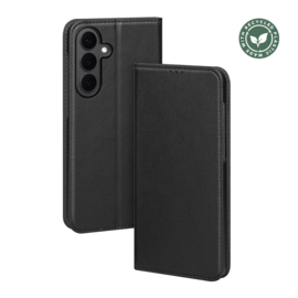 Coque clapet folio avec fente pour cartes & support fabriqu&eacute; avec &eacute;tui en plastique recycl&eacute; Pour Samsung Galaxy S26 5G, Noir