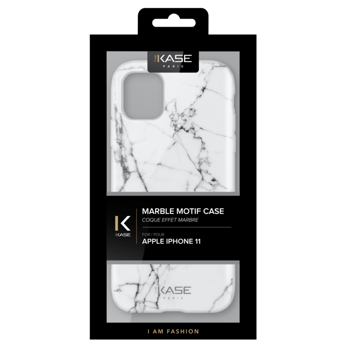 Coque effet marbr&eacute; pour Apple iPhone 11, Blanc
