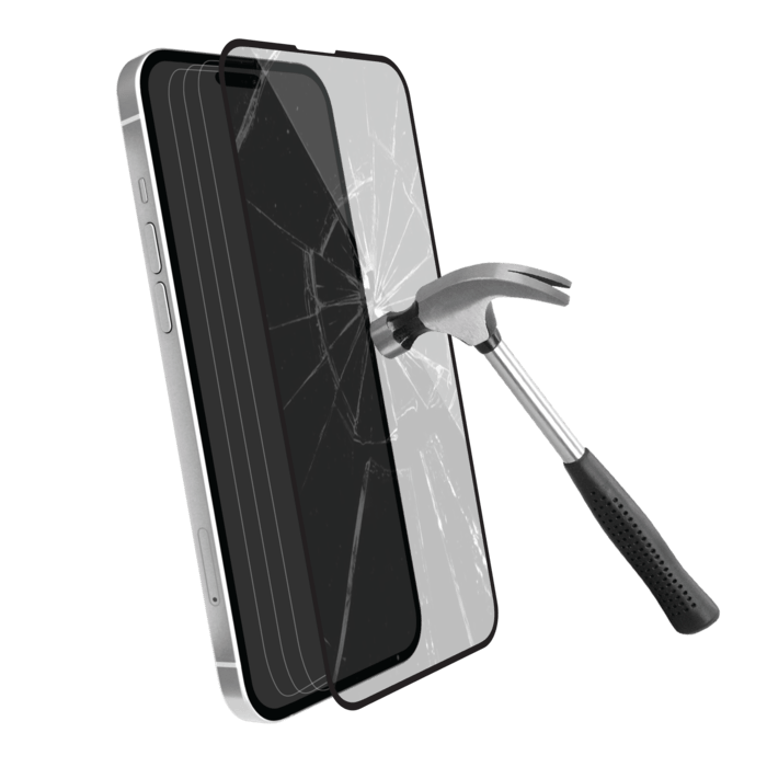 Protection d&rsquo;&eacute;cran antibact&eacute;rienne en verre tremp&eacute; ultra-r&eacute;sistant (100% de surface couverte) pour Apple iPhone 14 Pro Max, Noir