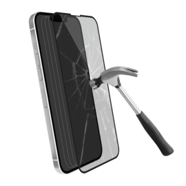 Protection d’écran antibactérienne en verre trempé ultra-résistant (100% de surface couverte) pour Apple iPhone 13 Pro Max, Noir