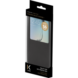 Etui &agrave; clapet avec Window View pour Samsung Galaxy S6 Edge Plus, Noir