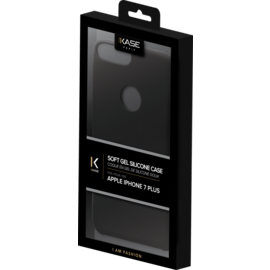 Coque en gel de silicone doux pour Apple iPhone 7 Plus, Noir satin