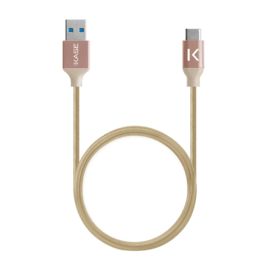 Fast Charge USB 3.2 GEN 2 Metallic braided USB-C to USB-A Charge/Sync cable (1M), Gold