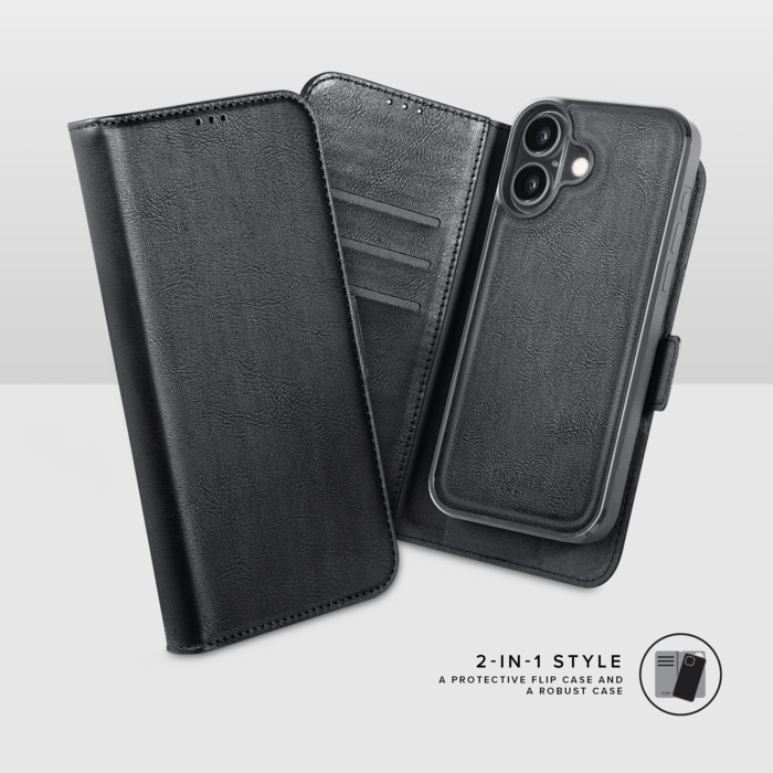 Etui & Coque robuste magn&eacute;tique 2-en-1 et fabriqu&eacute; avec un &eacute;tui en plastique recycl&eacute; pour Apple iPhone 17, Noir Onyx