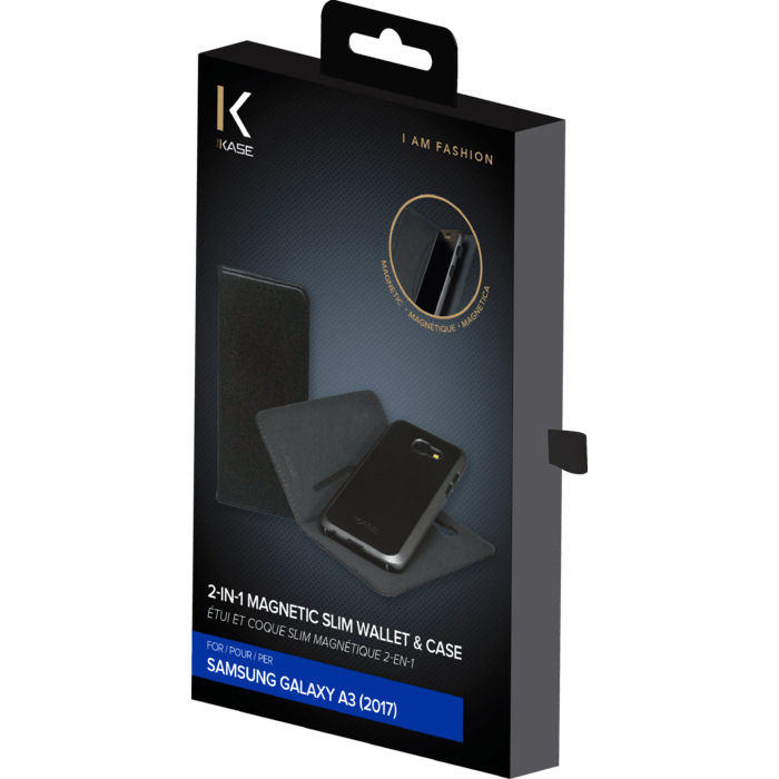 &Eacute;tui et Coque slim magn&eacute;tique 2-en-1 pour Samsung Galaxy A3 (2017), Noir