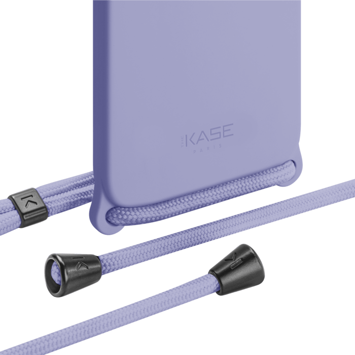 Coque en gel de silicone doux en bandouli&egrave;re pour Apple iPhone 12/12 Pro, Violet