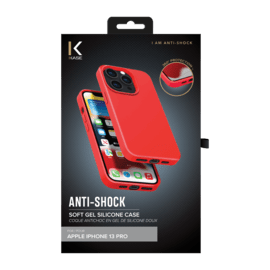 Coque antichoc en gel de silicone doux pour Apple iPhone 13 Pro, Rouge Ardent