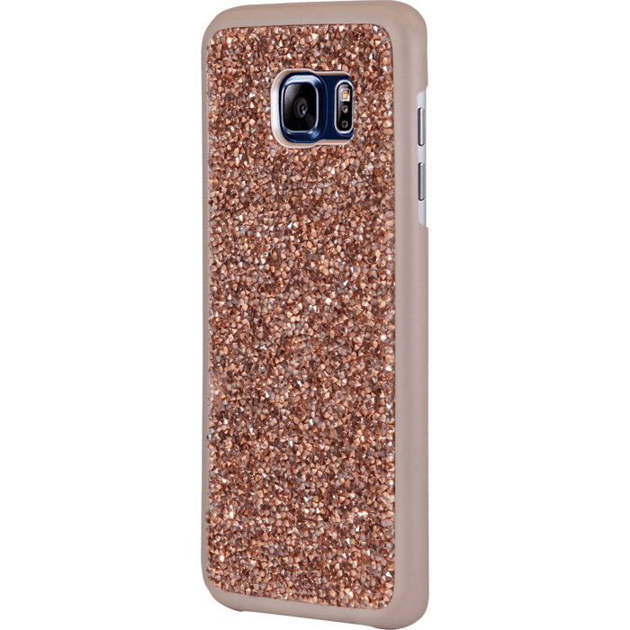 Coque Bling Strass pour Samsung Galaxy S7 Edge, Or Rose