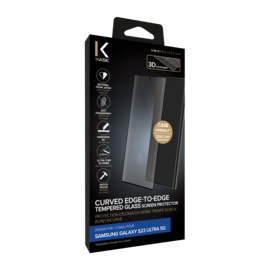 Protection d'&eacute;cran en verre tremp&eacute; Bord &agrave; Bord Incurv&eacute; pour Samsung Galaxy S23 Ultra 5G, Noir