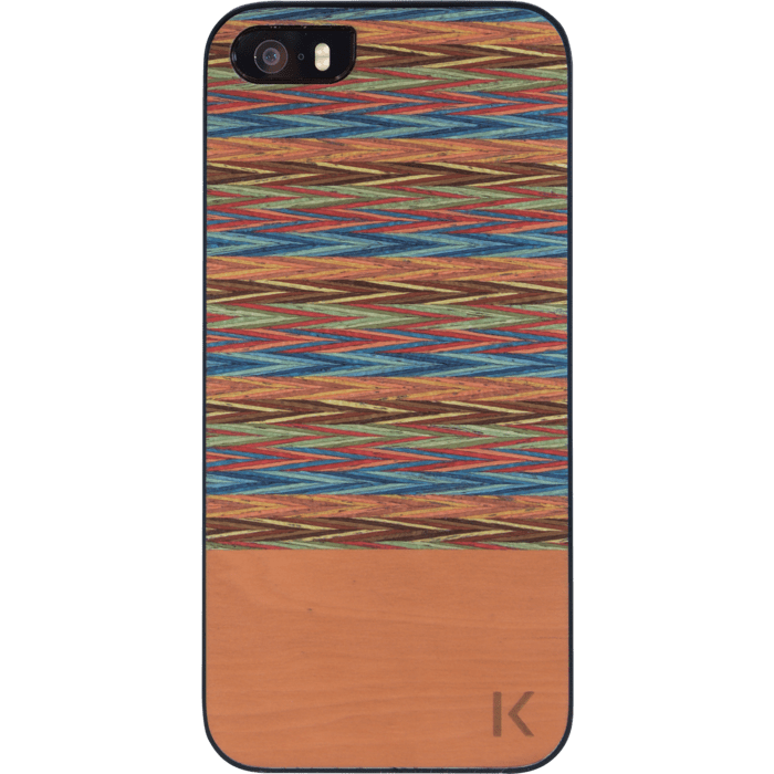 Coque bois pour Apple iPhone 5/5s/SE, Browny Check