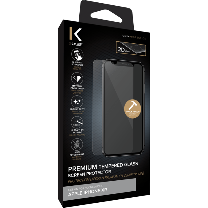 Premium Tempered Glass Screen Protector for Apple iPhone XR, Transparent