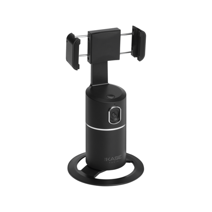 Support selfie pour smartphone avec suivi &agrave; 360&deg;, noir minuit