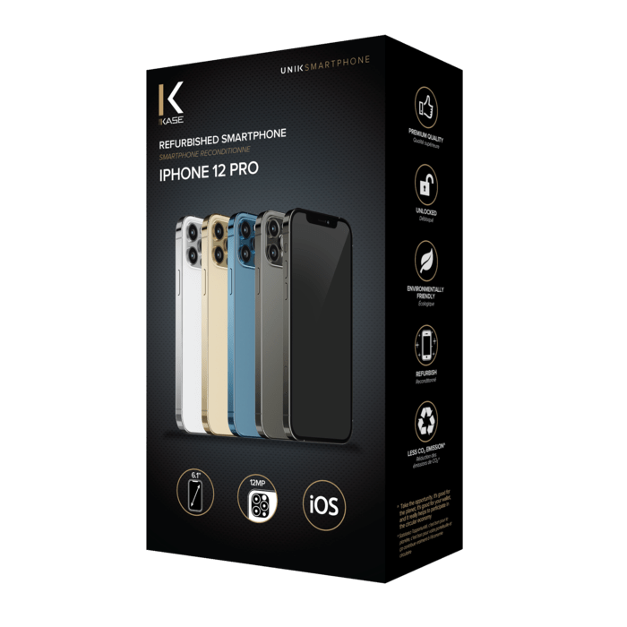 iPhone 12 Pro reconditionn&eacute; 256 Go, Argent, d&eacute;bloqu&eacute;