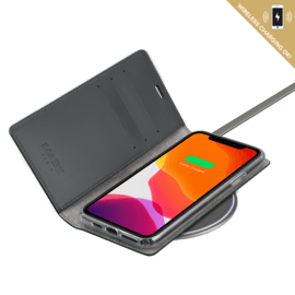 Diarycase 2.0 Etui à rabat en cuir véritable avec support magnétique pour Apple iPhone 11 Pro Max, Vert minuit