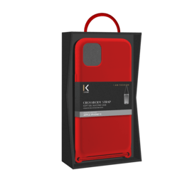 Coque en gel de silicone doux en bandouli&egrave;re pour Apple iPhone 11, Rouge Ardent