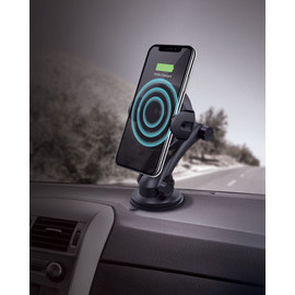 Kit de recharge rapide sans fil universel Qi &agrave; d&eacute;tection automatique, Noir