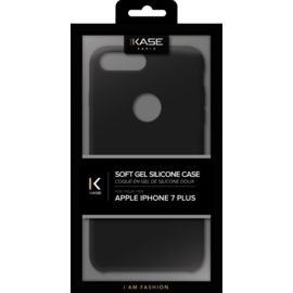 Coque en gel de silicone doux pour Apple iPhone 7 Plus, Noir satin