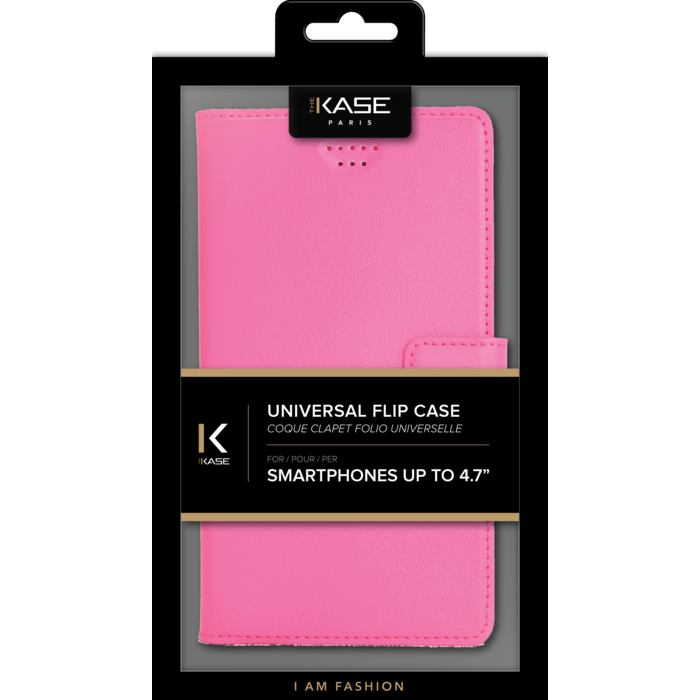 Coque clapet Universelle pour Smartphone (jusqu &agrave; 4.7 pouce), Rose Fandango