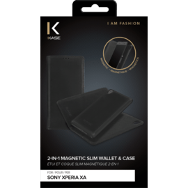 Étui et Coque slim magnétique 2-en-1 pour Sony Xperia XA, Noir