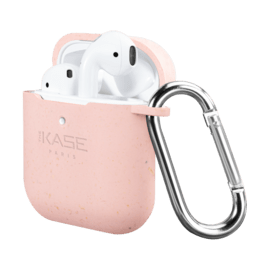 Coque antibact&eacute;rienne vegan bio 100 % z&eacute;ro d&eacute;chet pour Apple AirPods, Rose rhubarbe
