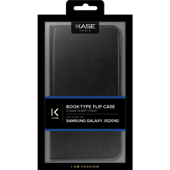 Coque clapet avec pochettes CB & stand pour Samsung Galaxy J5 (2016), Noir
