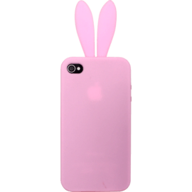 Coque pour Apple iPhone 4/4S, silicone Lapin Rose