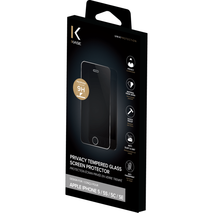 Protection d'&eacute;cran Priv&eacute;e en verre tremp&eacute; pour Apple iPhone 5/5s/5c/SE