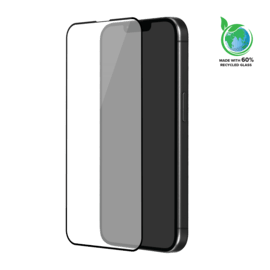 Protection d'écran en verre trempé (60% verre trempé recyclé) pour Apple iPhone 13/13 Pro/14/16e, Noir