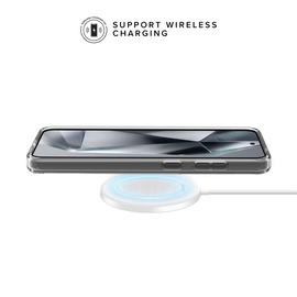 Coque hybride invisible fabriqu&eacute; avec 83% de plastique recycl&eacute; pour Samsung Galaxy S24 5G, Transparente