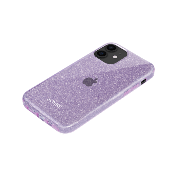 Coque slim pailletée étincelante pour Apple iPhone 12 mini, Violet