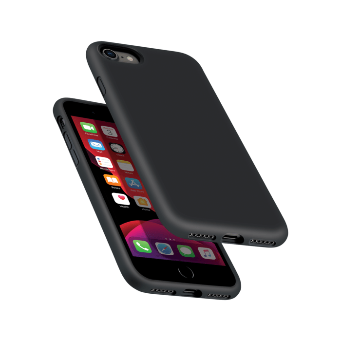Custodia in morbido gel antiurto in silicone per Apple iPhone 7/8/SE 2020/SE 2022, nero satinato