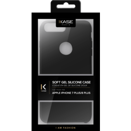 Coque en gel de silicone doux pour Apple iPhone 7 Plus/8 Plus, Noir satin