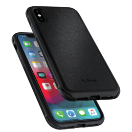 Genuine Leather Robust Case for Apple iPhone X/XS, Jet Black