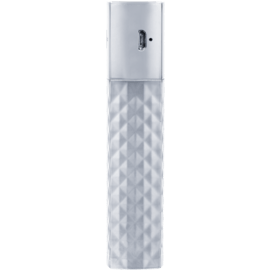 Batterie Externe Rouge &agrave; L&egrave;vres Bling Bling m&eacute;tallique 2600 mAh, Argent