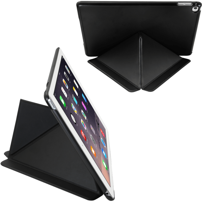 Origami Coque clapet Multi-position pliable pour Apple iPad Air 2, Noir Satin