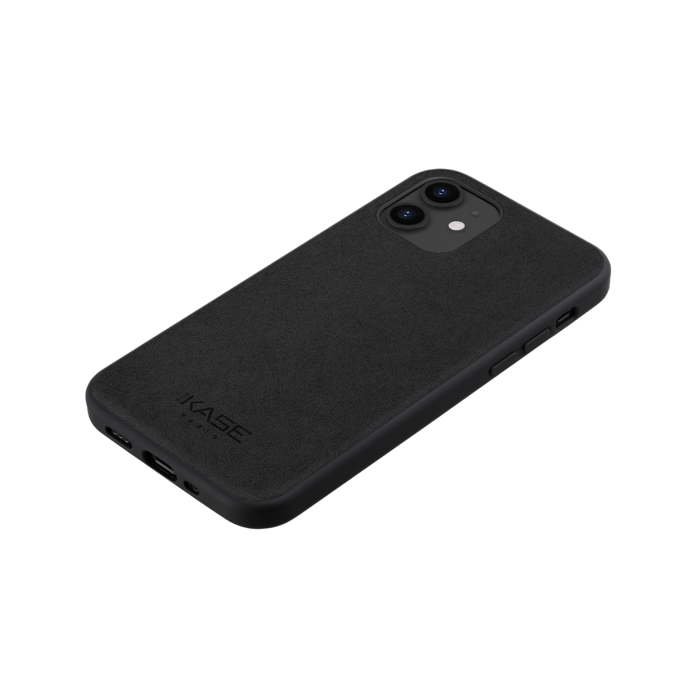 Coque en Su&egrave;de Alcantara pour Apple iPhone 12 mini, Noir Minuit