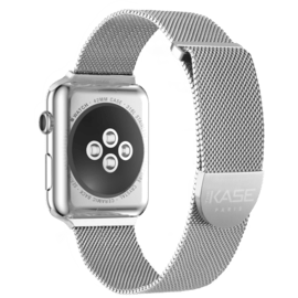 Bracelet mesh en acier inoxydable pour Apple Watch&reg; Series 1/2/3/4 42/44mm, Argent