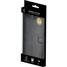 Coque clapet Universelle pour Smartphone (jusqu à 5.5 pouce), Noir de Jais