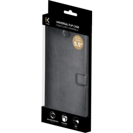 Coque clapet Universelle pour Smartphone (jusqu &agrave; 5.5 pouce), Noir de Jais