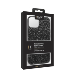Coque Bling Strass pour Apple iPhone 13, Minuit Noir