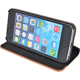 Coque Clapet pour Apple iPhone 5/5s/SE, Marron et Bois Naturel Cherry