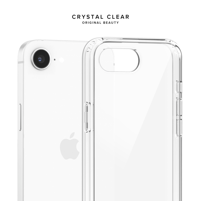 Coque hybride invisible fabriqu&eacute;e &agrave; 83 % de plastique recycl&eacute; pour Apple iPhone 16e, transparente