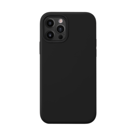 Coque en Gel de Silicone Doux pour iPhone 12/12 Pro, Noir satin