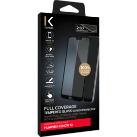 Protection d'écran en verre trempé (100% de surface couverte) pour Huawei Honor 10, Noir