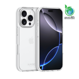 Coque hybride invisible fabriqu&eacute;e &agrave; 83 % de plastique recycl&eacute; pour Apple iPhone 16  Pro, transparente