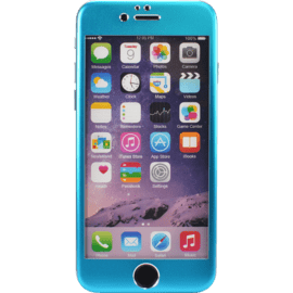 Protection d'&eacute;cran en Alliage de Titane et verre tremp&eacute; pour Apple iPhone 6/6s, Bleu