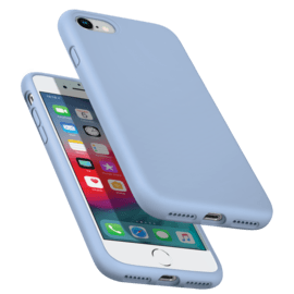Coque antichoc en gel de silicone doux pour Apple iPhone 7/8, Bleu Lilas