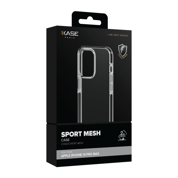 Coque Sport mesh pour Apple iPhone 14 Pro Max, Noir de jais