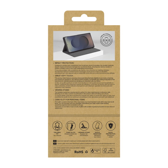 Coque clapet folio avec fente pour cartes & support pour Samsung Galaxy S25 Ultra 5G, Noir